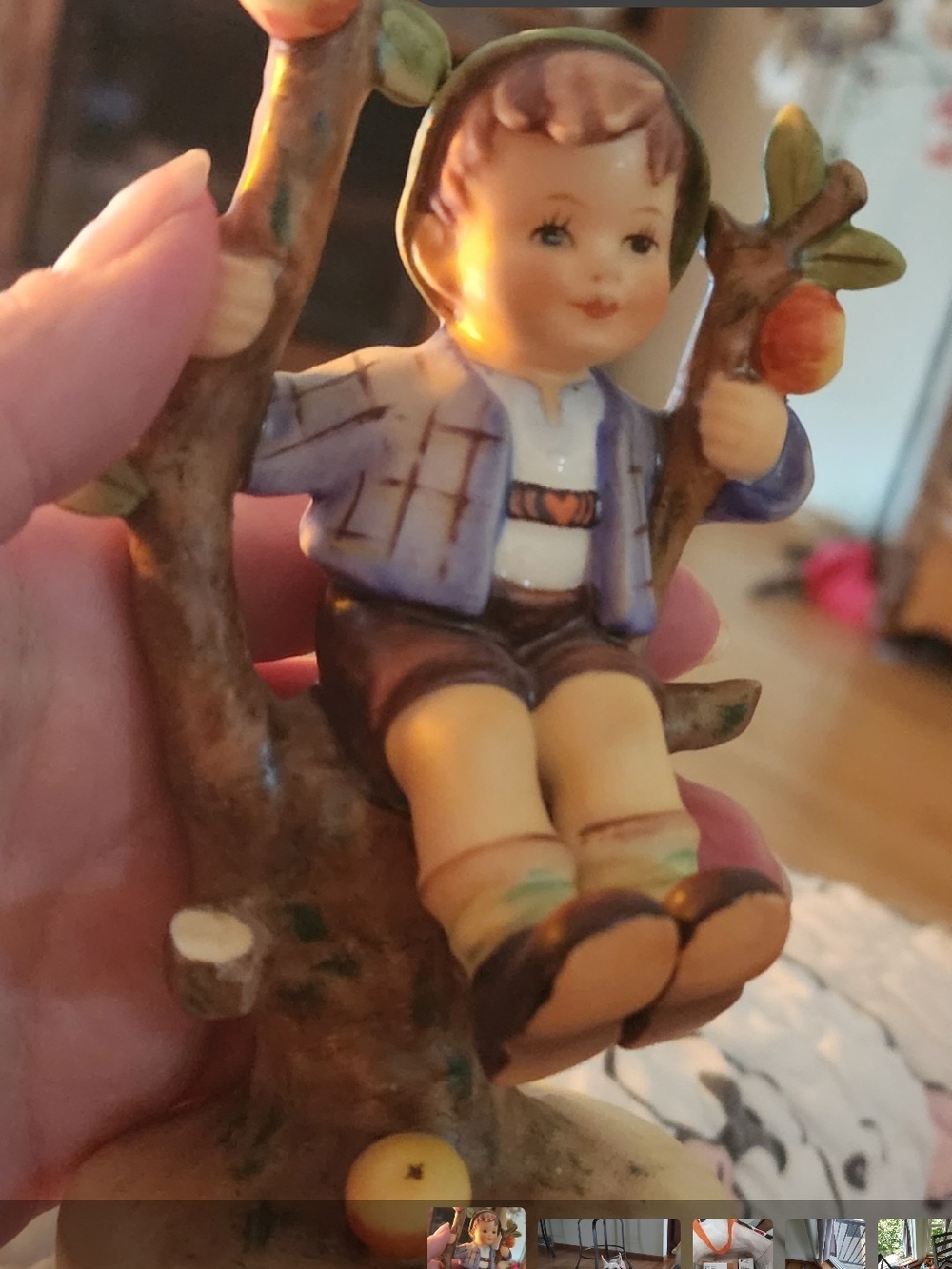 HUMMEL APPLE TREE BOY, GOEBEL WEST GERMANY MISSING BIRD